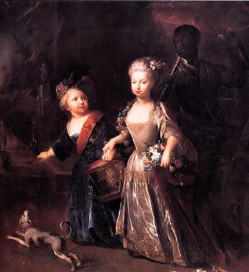 antoine pesne Frederick the Great as a child with his sister Wilhelmine Norge oil painting art